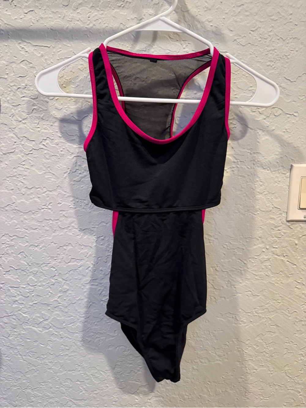 Mariia Petite Adult Dance Leotard Black with Pink Trim